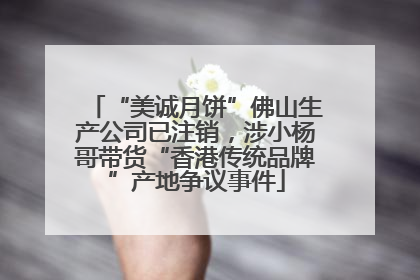 “美诚月饼”佛山生产公司已注销，涉小杨哥带货“香港传统品牌”产地争议事件