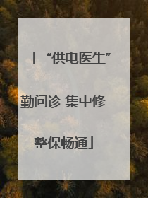 “供电医生”勤问诊 集中修整保畅通