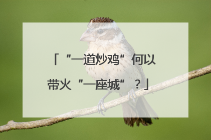 “一道炒鸡”何以带火“一座城”？