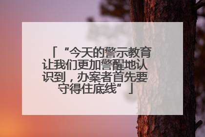“今天的警示教育让我们更加警醒地认识到，办案者首先要守得住底线”