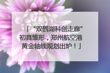 “双鹤湖科创走廊”初具雏形，郑州航空港黄金轴线规划出炉！