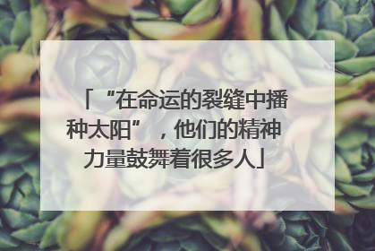 “在命运的裂缝中播种太阳”，他们的精神力量鼓舞着很多人