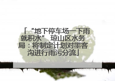 “地下停车场一下雨就积水” 琼山区水务局：将制定计划对墨客沟进行雨污分流