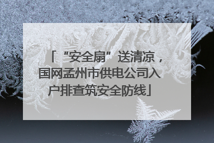 “安全扇”送清凉，国网孟州市供电公司入户排查筑安全防线
