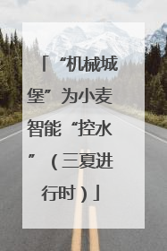 “机械城堡”为小麦智能“控水”（三夏进行时）