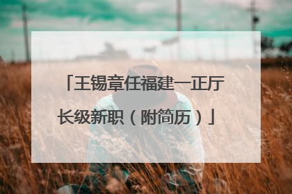 王锡章任福建一正厅长级新职（附简历）