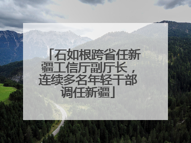 石如根跨省任新疆工信厅副厅长，连续多名年轻干部调任新疆