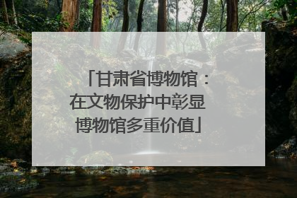 甘肃省博物馆：在文物保护中彰显博物馆多重价值