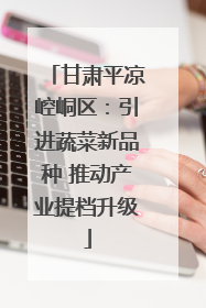 甘肃平凉崆峒区：引进蔬菜新品种 推动产业提档升级
