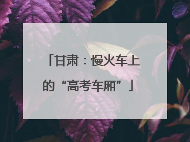 甘肃：慢火车上的“高考车厢”