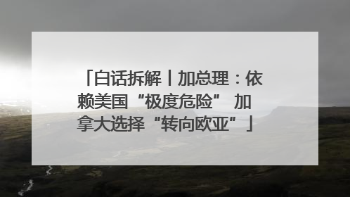 白话拆解丨加总理：依赖美国“极度危险” 加拿大选择“转向欧亚”