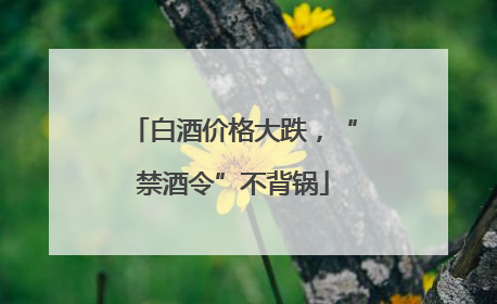 白酒价格大跌，“禁酒令”不背锅