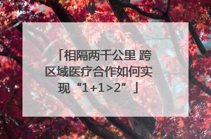 相隔两千公里 跨区域医疗合作如何实现“1+1>2”