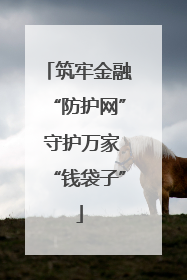 筑牢金融“防护网” 守护万家“钱袋子”