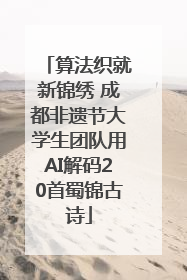 算法织就新锦绣 成都非遗节大学生团队用AI解码20首蜀锦古诗