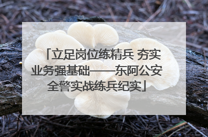 立足岗位练精兵 夯实业务强基础——东阿公安全警实战练兵纪实