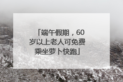 端午假期，60岁以上老人可免费乘坐萝卜快跑