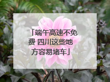 端午高速不免费 四川这些地方容易堵车