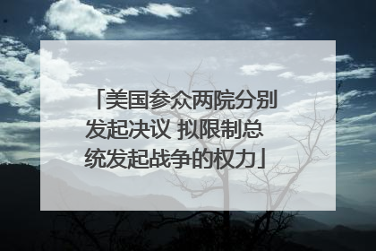 美国参众两院分别发起决议 拟限制总统发起战争的权力