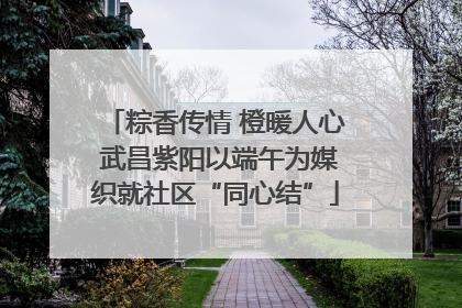 粽香传情 橙暖人心 武昌紫阳以端午为媒织就社区“同心结”