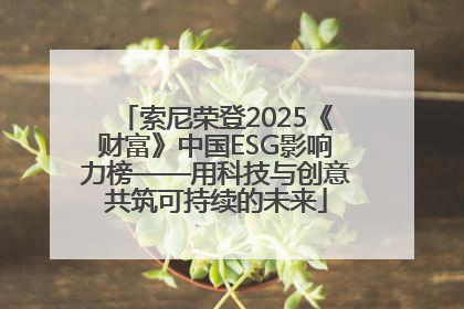索尼荣登2025《财富》中国ESG影响力榜——用科技与创意共筑可持续的未来