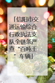 信阳市交通运输综合行政执法支队全链条严查“百吨王”车辆