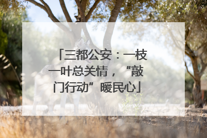 三都公安：一枝一叶总关情，“敲门行动”暖民心