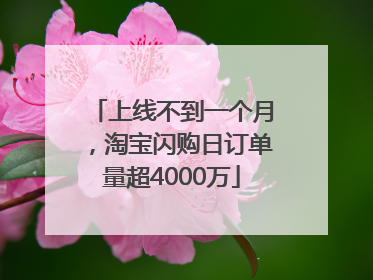 上线不到一个月，淘宝闪购日订单量超4000万