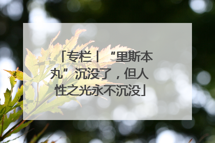 专栏丨“里斯本丸”沉没了，但人性之光永不沉没