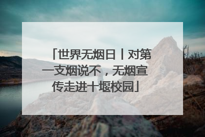 世界无烟日丨对第一支烟说不，无烟宣传走进十堰校园