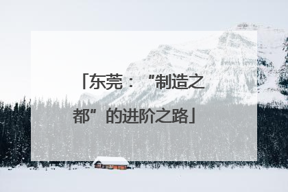 东莞：“制造之都”的进阶之路