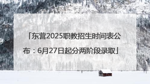 东营2025职教招生时间表公布：6月27日起分两阶段录取
