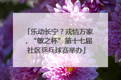 乐动长宁？戎情万家，“敏之杯”第十七届社区乒乓球赛举办