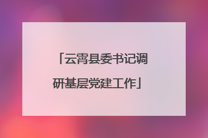 云霄县委书记调研基层党建工作
