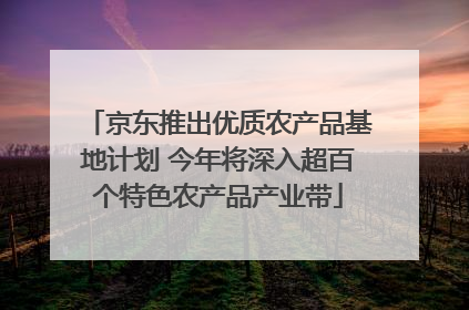 京东推出优质农产品基地计划 今年将深入超百个特色农产品产业带