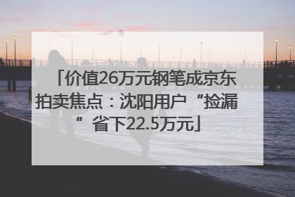 价值26万元钢笔成京东拍卖焦点：沈阳用户“捡漏”省下22.5万元