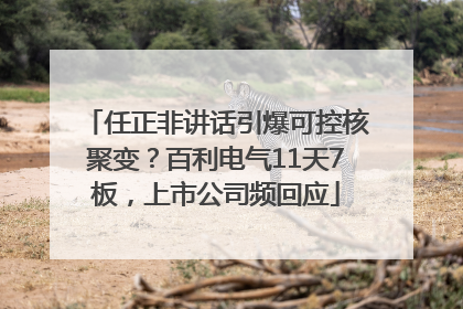 任正非讲话引爆可控核聚变？百利电气11天7板，上市公司频回应