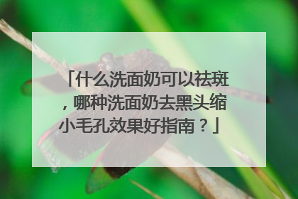 什么洗面奶可以祛斑，哪种洗面奶去黑头缩小毛孔效果好指南？