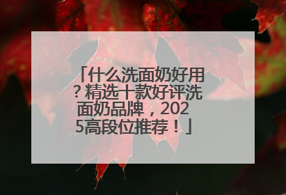 什么洗面奶好用？精选十款好评洗面奶品牌，2025高段位推荐！