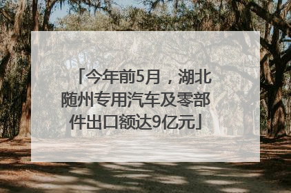 今年前5月，湖北随州专用汽车及零部件出口额达9亿元