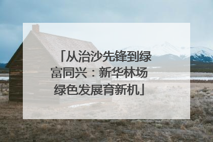 从治沙先锋到绿富同兴：新华林场绿色发展育新机