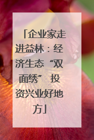 企业家走进益林：经济生态“双面绣” 投资兴业好地方