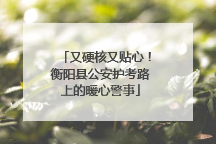 又硬核又贴心！衡阳县公安护考路上的暖心警事