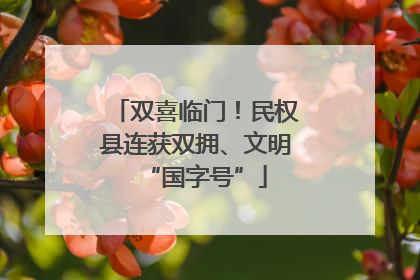 双喜临门！民权县连获双拥、文明“国字号”