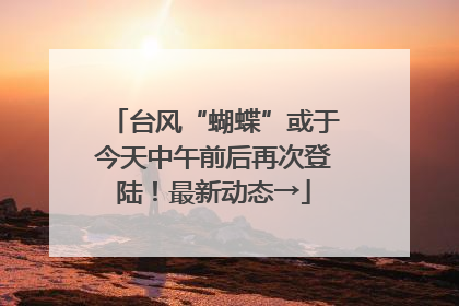 台风“蝴蝶”或于今天中午前后再次登陆！最新动态→