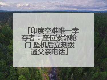 印度空难唯一幸存者：座位紧邻舱门 坠机后立刻拨通父亲电话