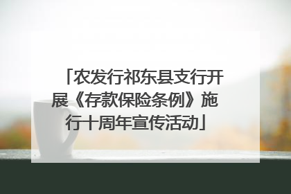 农发行祁东县支行开展《存款保险条例》施行十周年宣传活动