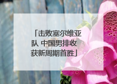 击败塞尔维亚队 中国男排收获新周期首胜