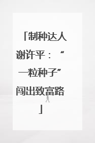 制种达人谢许平：“一粒种子”闯出致富路