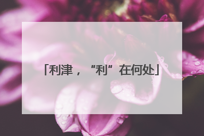 利津，“利”在何处